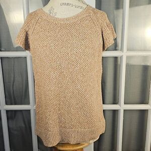 Madewell Womens Tan Brown Flutter Sleeve Sweater‎ Tank XL